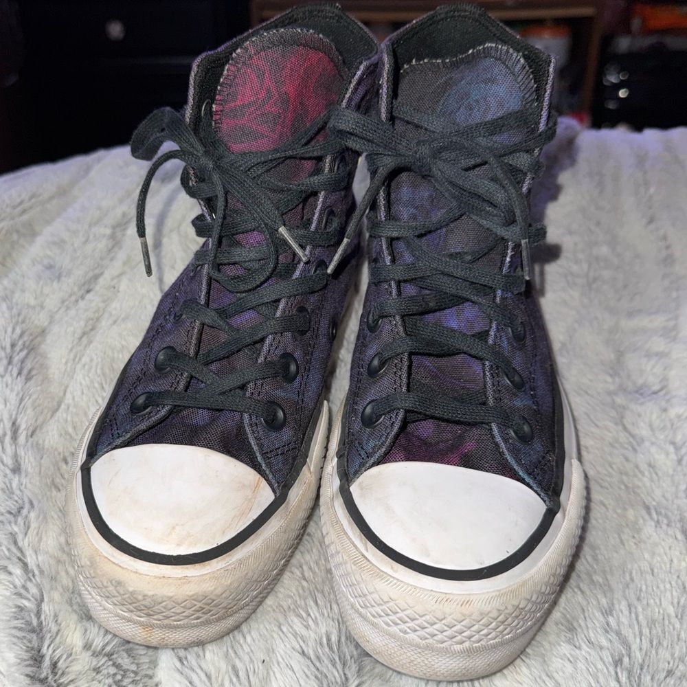 Converse Chuck Taylor All Star Hi Lift platform floral design sneakers Size 5 - Picture 2 of 9